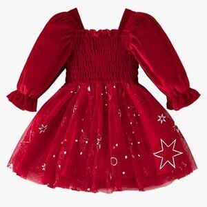 Red Velvet Baby Girlss Dress Size 12 18M
